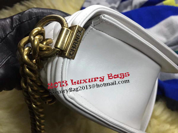 Boy Chanel Flap Shoulder Bag Sheepskin Leather A67086 OffWhite