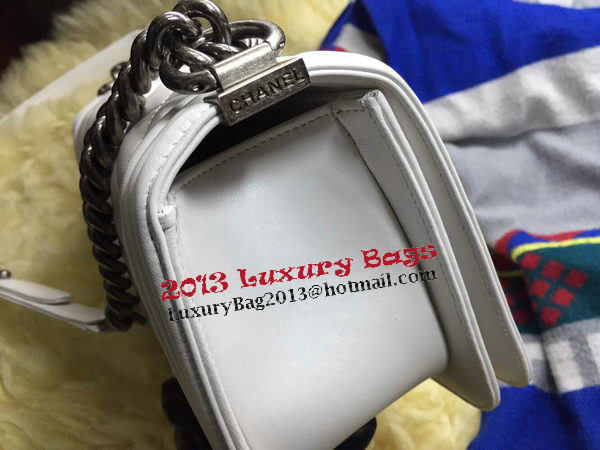 Boy Chanel Flap Shoulder Bag Sheepskin Leather A67086 OffWhite