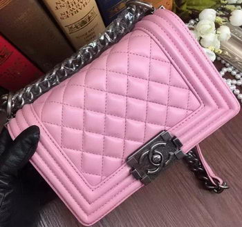 Boy Chanel Flap Shoulder Bags Sheepskin Leather A67085 Pink