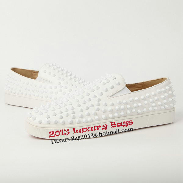 Christian Louboutin Casual Shoes Sheepskin Leather CL905 White