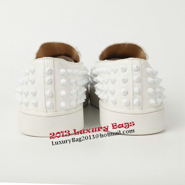 Christian Louboutin Casual Shoes Sheepskin Leather CL905 White