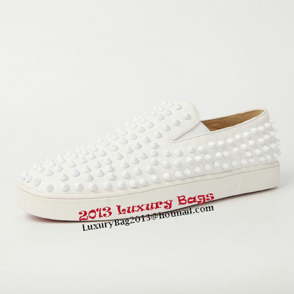 Christian Louboutin Casual Shoes Sheepskin Leather CL905 White