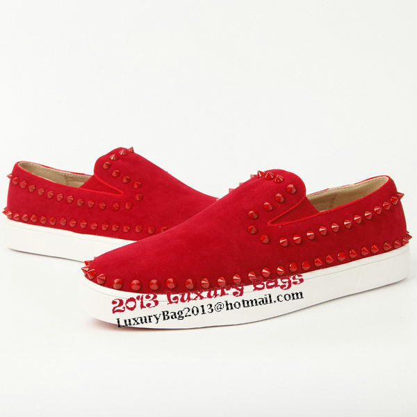 Christian Louboutin Casual Shoes Suede Leather CL907 Red