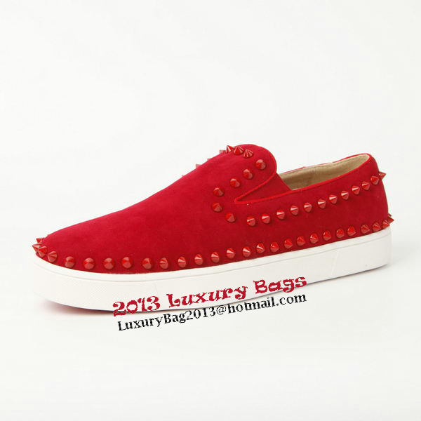 Christian Louboutin Casual Shoes Suede Leather CL907 Red