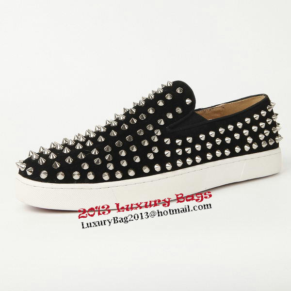 Christian Louboutin Casual Shoes Suede Leather CL909 Black