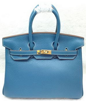 Hermes Birkin 25CM Tote Bag Original Leather H25T Blue