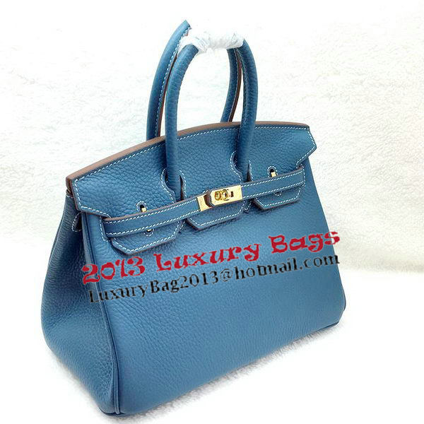 Hermes Birkin 25CM Tote Bag Original Leather H25T Blue