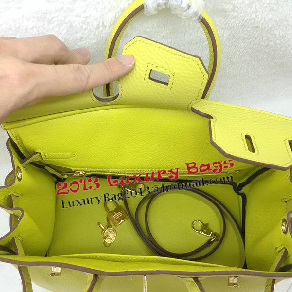 Hermes Birkin 25CM Tote Bag Original Leather H25T Lemon