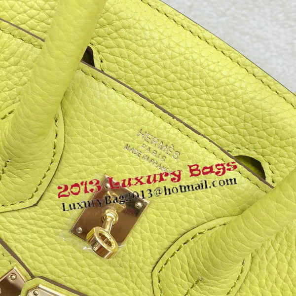 Hermes Birkin 25CM Tote Bag Original Leather H25T Lemon