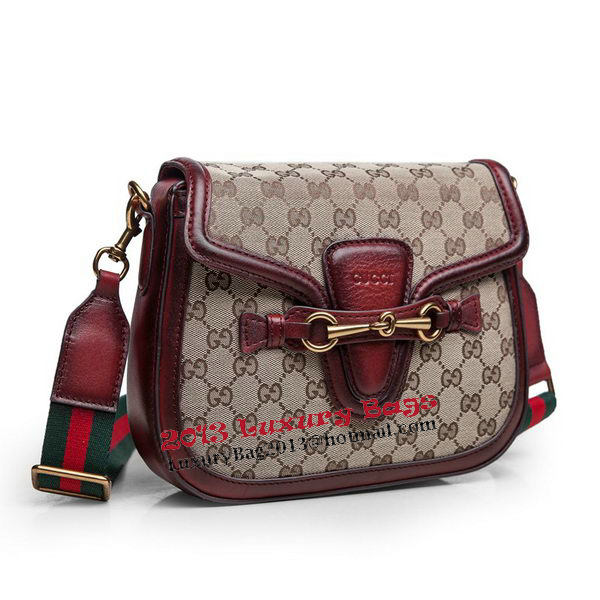 Gucci Lady Web Original GG Canvas Shoulder Bags 383848 Burgundy