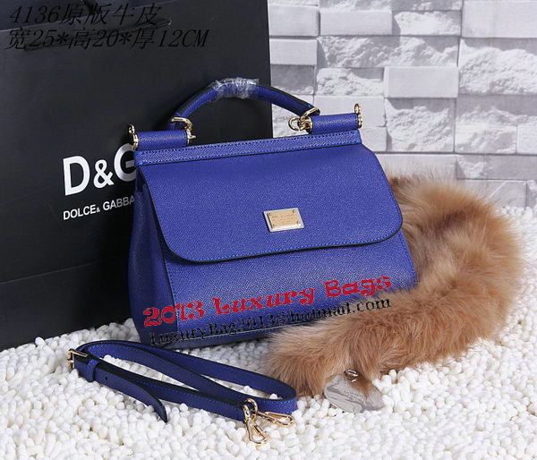 Dolce & Gabbana SICILY Calfskin Tote Bag BB4136 Royal