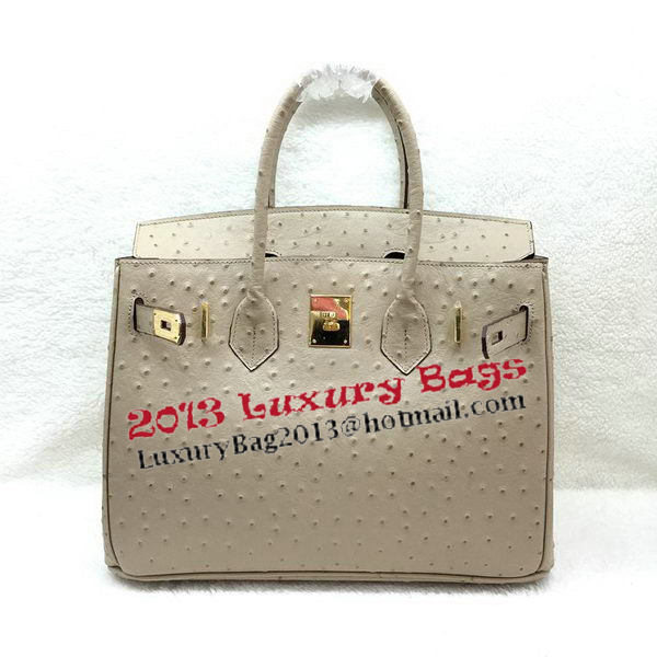 Hermes Birkin 30CM Tote Bags Ostrich Leather H30LI Apricot