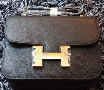 Hermes Constance Bag Litchi Leather H9998 Black