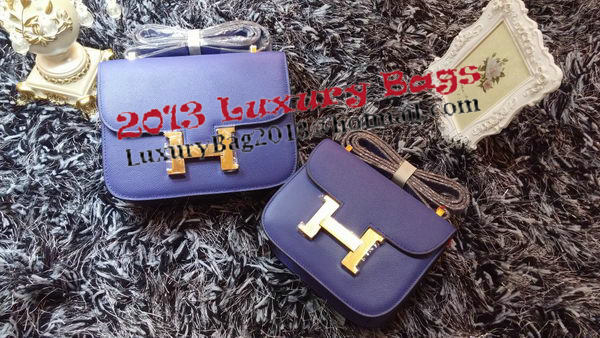 Hermes Constance Bag Litchi Leather H9998 Royal