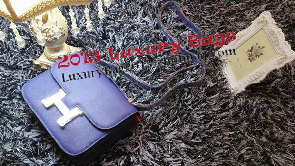 Hermes Constance Bag Litchi Leather H9998 Royal