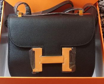 Hermes Constance Bag Litchi Leather H9999L Black