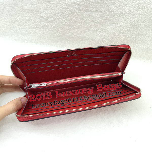 Hermes Evelyn Long Zip Wallet Litchi A808 Red