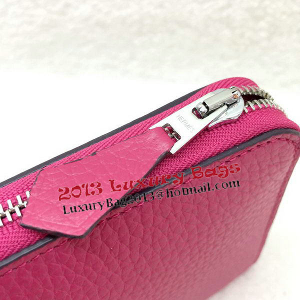 Hermes Evelyn Long Zip Wallet Litchi A808 Rose