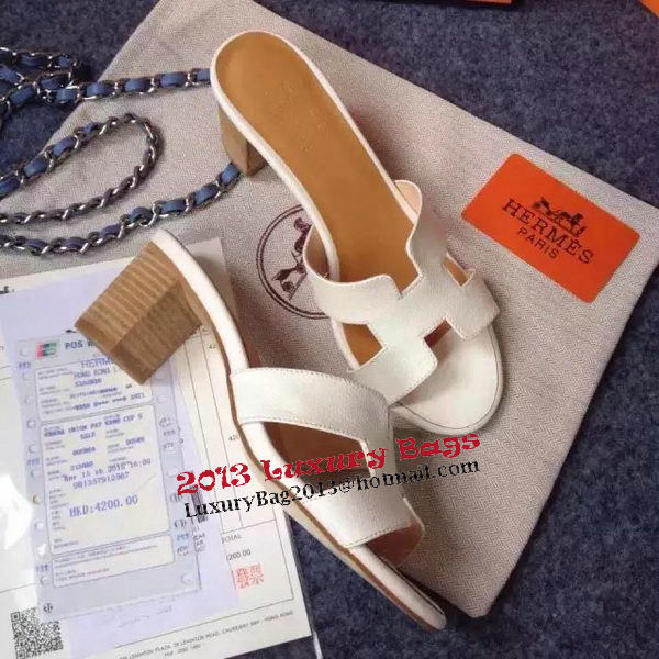 Hermes Sandals Togo Leather HO0471 White