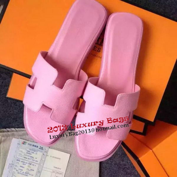 Hermes Slipper Calfskin Leather HO0476 Pink