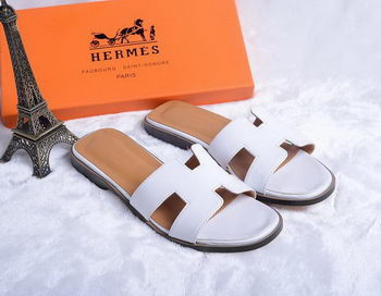 Hermes Slipper Patent Leather HO0430 White