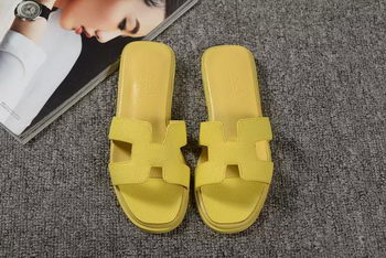 Hermes Slipper Togo Leather HO060 Lemon