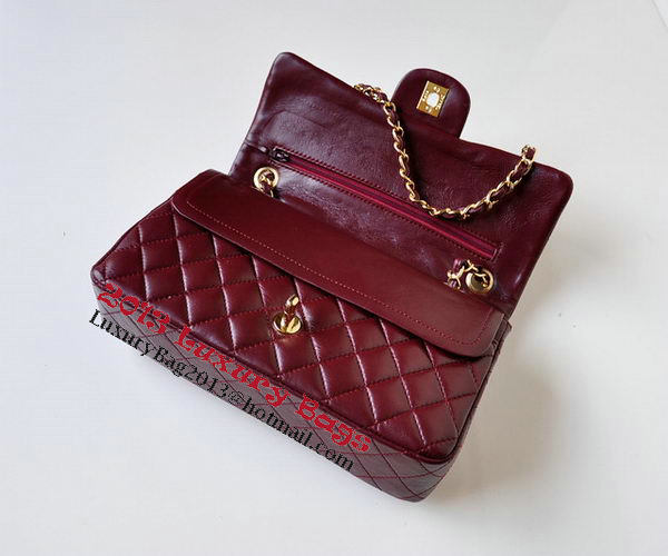 Chanel 2.55 Series Flap Bag Burgundy Patent Leather A1112 Gold