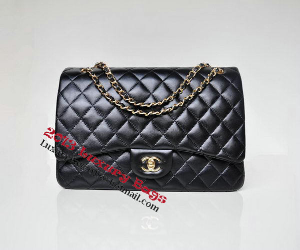 Chanel Maxi Quilted Classic Flap Bag Black Sheepskin A58601 Gold