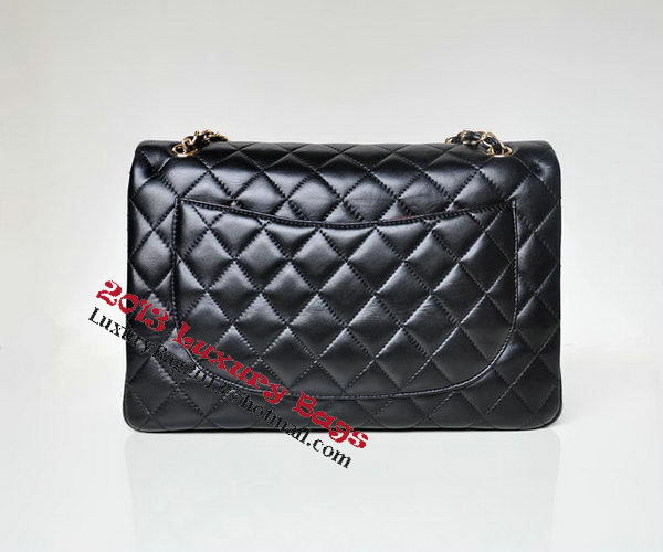 Chanel Maxi Quilted Classic Flap Bag Black Sheepskin A58601 Gold