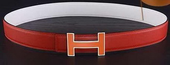 HERMES Belts HB1123 Red&White