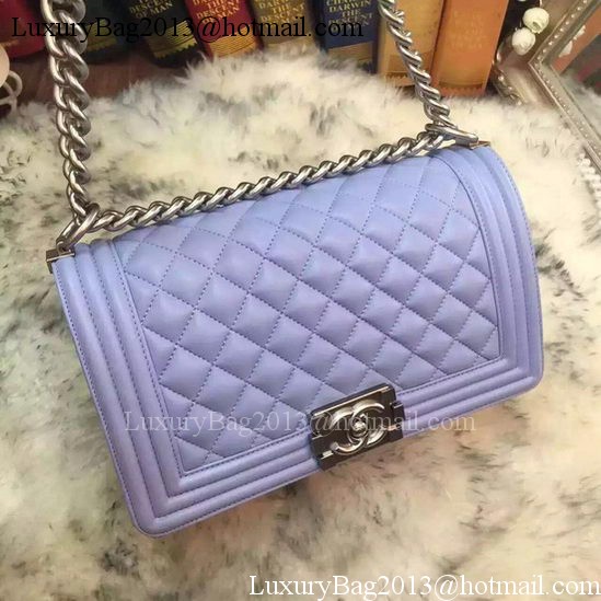 Boy Chanel Flap Shoulder Bag Original Sheepskin A64375 Lavender