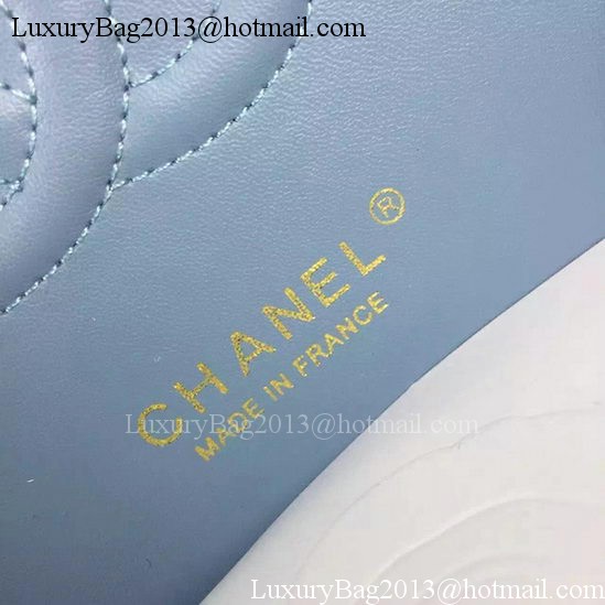 Chanel 2.55 Series Flap Bag SkyBlue Sheepskin Leather A06375 Gold