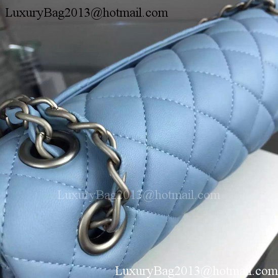 Chanel 2.55 Series Flap Bag SkyBlue Sheepskin Leather A06375 Silver