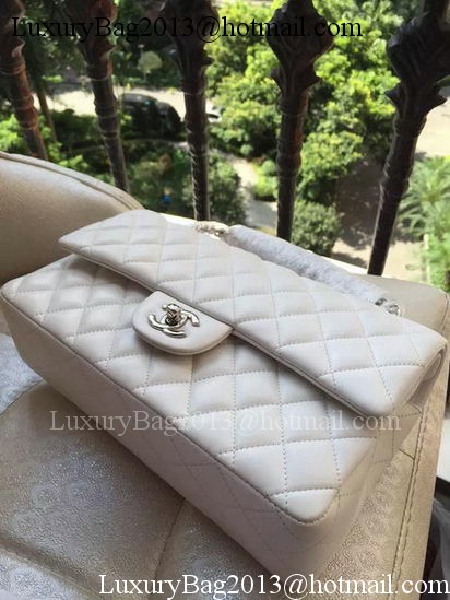 Chanel 2.55 Series Flap Bag White Original Leather A01112 Silver