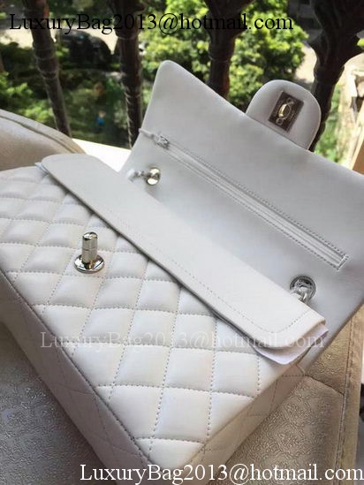 Chanel 2.55 Series Flap Bag White Original Leather A01112 Silver