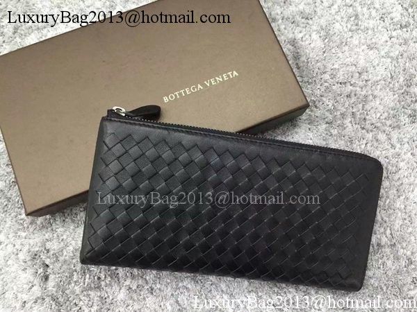 Bottega Veneta Intrecciato Leather Clutch BV144077 Black