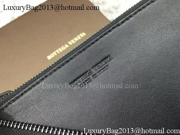 Bottega Veneta Intrecciato Leather Clutch BV144077 Black