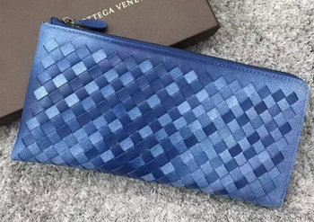 Bottega Veneta Intrecciato Leather Clutch BV144077 Blue