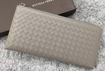 Bottega Veneta Intrecciato Leather Clutch BV144077 Grey