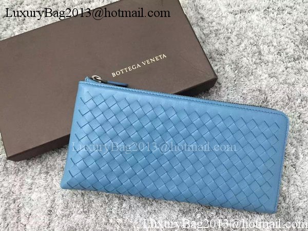 Bottega Veneta Intrecciato Leather Clutch BV144077 SkyBlue