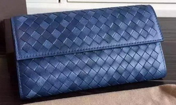 Bottega Veneta Intrecciato Nappa Tri-Flod Wallet BV150507 Blue