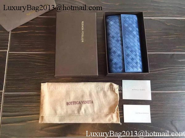 Bottega Veneta Intrecciato Nappa Tri-Flod Wallet BV150507 Blue