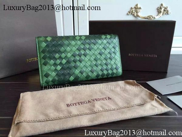 Bottega Veneta Intrecciato Nappa Tri-Flod Wallet BV150507 Green