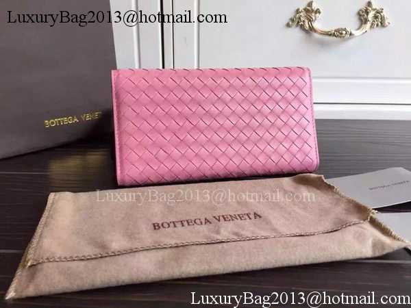 Bottega Veneta Intrecciato Nappa Tri-Flod Wallet BV150507 Pink