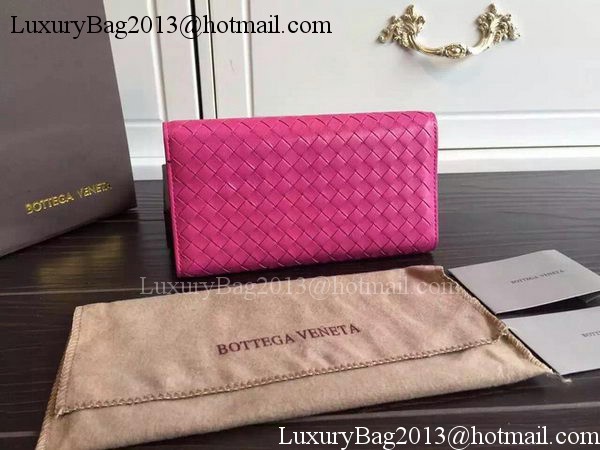 Bottega Veneta Intrecciato Nappa Tri-Flod Wallet BV150507 Rose