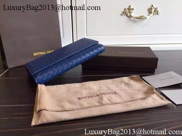 Bottega Veneta Intrecciato Nappa Tri-Flod Wallet BV150507 RoyalBlue