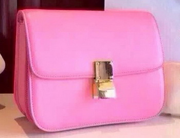 Celine Classic Box Flap Bag Calfskin Leather C2263 Pink