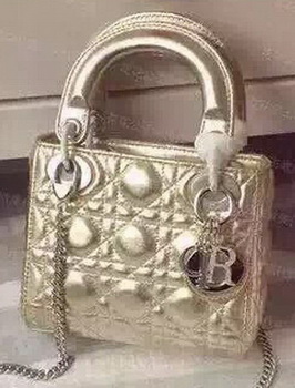 Dior mini Lady Dior Bag Sheepskin Leather CD5500 Gold