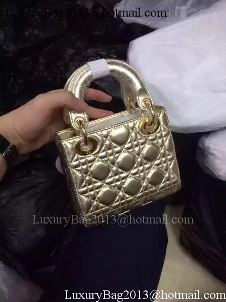 Dior mini Lady Dior Bag Sheepskin Leather CD5500 Gold