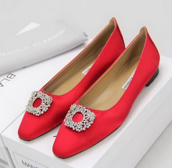 Manolo Blahnik Ballerina Satin Canvas MB095 Red